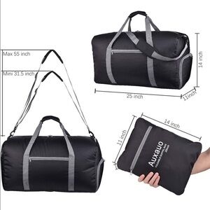 New 65L Travel Duffel Bag Foldable/Lightweight blk